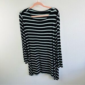 Soma Black Light Blue Striped Long Sleeve Lounge Dress